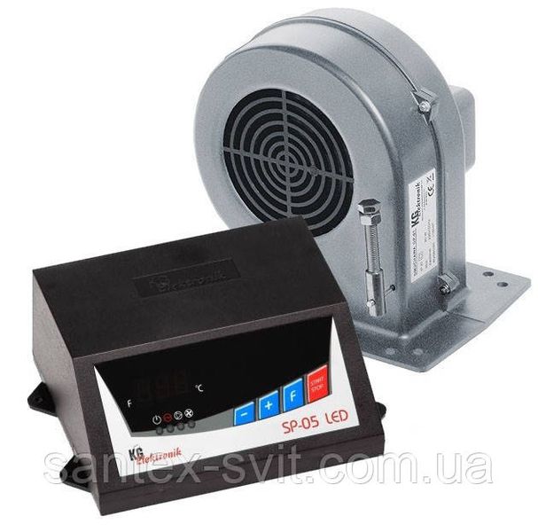 Комплект автоматики з вентилятором для котла KG elektronic sp-05 Led+DP-02 645964389 фото