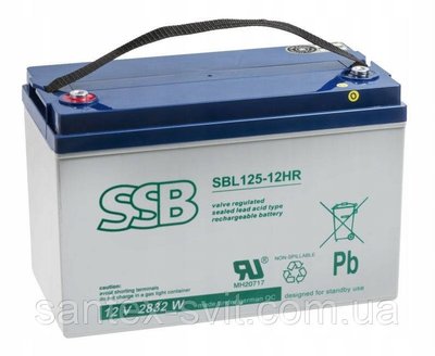 Акумулятор для ББЖ UPS SSB SBL 125-12 i AGM 125 Аh /12 B 1754888124 фото